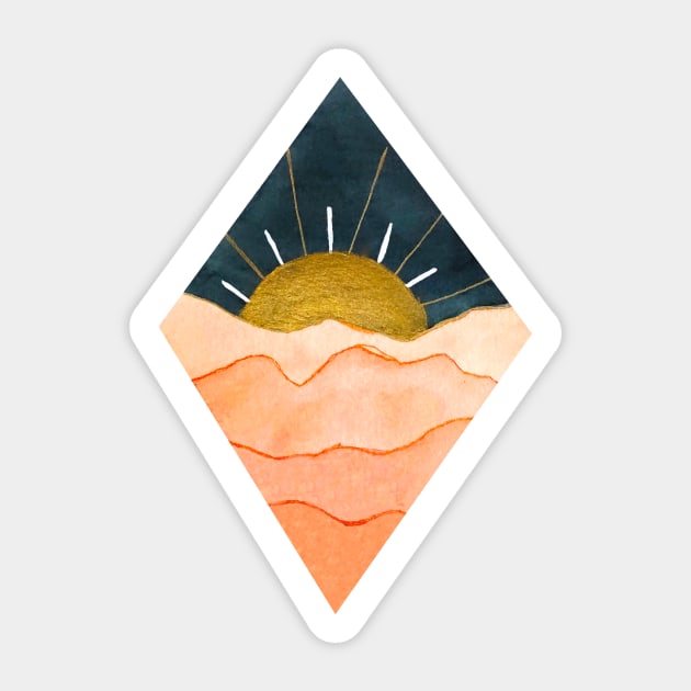 Orange and Gold Sunset Sticker by ayemfid